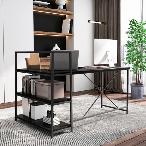 Офисный стол Costway HW67502BK ДСП/ Black photo 5