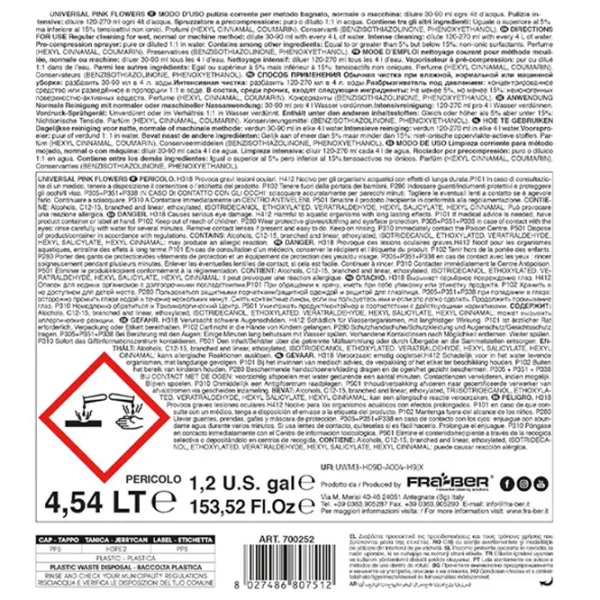 Средство Fra-Ber UNIVERSAL PINK FLOWERS 700252 жидкость / для очистки photo 2 Средство Fra-Ber UNIVERSAL PINK FLOWERS 700252 жидкость / для очистки photo 2
