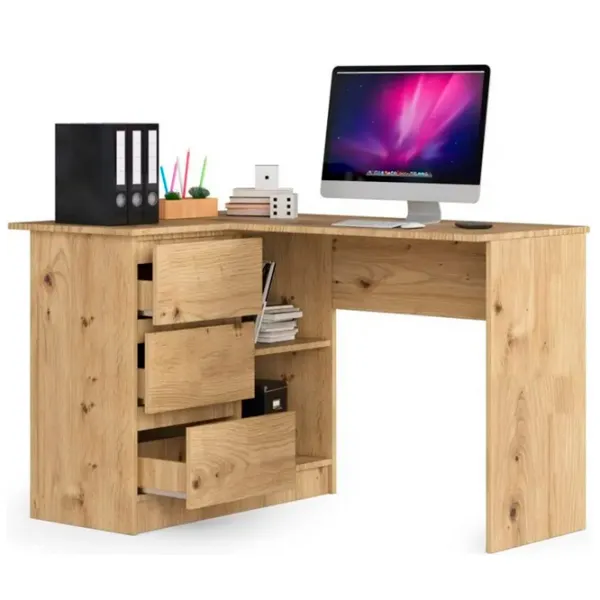 Masă de birou Akord B16 Left PAL melaminat/ Stejar Sonoma photo 2 Masă de birou Akord B16 Left PAL melaminat/ Stejar Sonoma photo 2