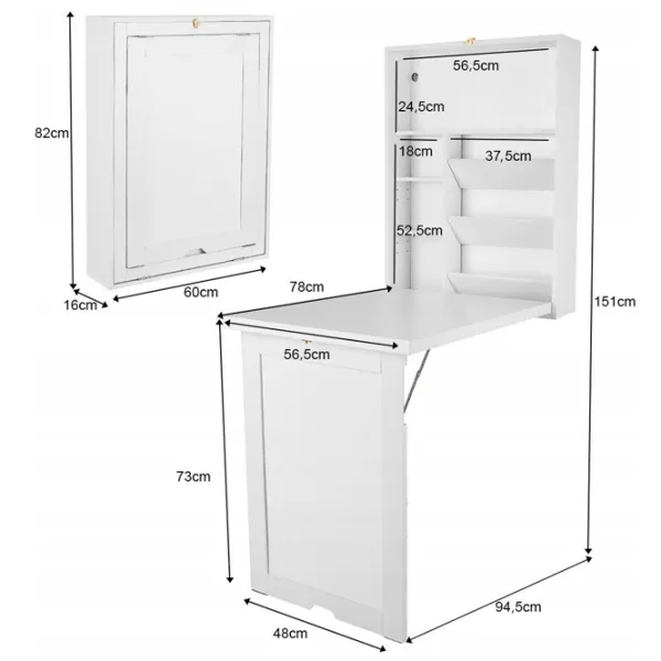 Офисный стол Costway CB10394WH МДФ/ White photo 3