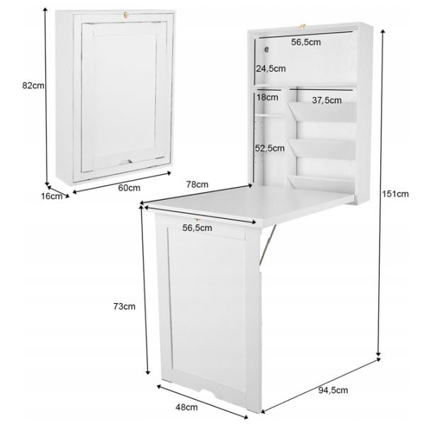 Офисный стол Costway CB10394WH МДФ/ White photo 3