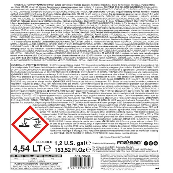 Soluție Fra-Ber UNIVERSAL FIORITO-FLOWERY 700255 lichid / pentru aromatizare photo 2 Soluție Fra-Ber UNIVERSAL FIORITO-FLOWERY 700255 lichid / pentru aromatizare photo 2