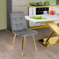 Кухонный стул Mebel Elite York Велюр/ Gray Золотой photo 3