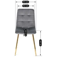 Кухонный стул Mebel Elite York Велюр/ Gray Золотой photo 4