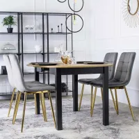 Кухонный стул Mebel Elite York Велюр/ Gray Золотой photo 5