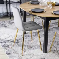Кухонный стул Mebel Elite York Велюр/ Gray Золотой photo 6