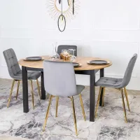 Кухонный стул Mebel Elite York Велюр/ Gray Золотой photo 8