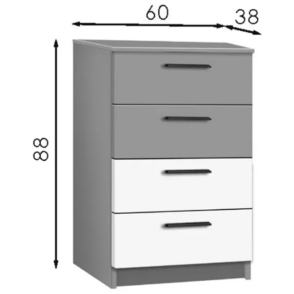 Комод Modern Andi 4S 88 x 60 x 38см/ ДСП/ Белый photo 2