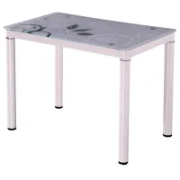 Masă de bucătărie Signal Damar Sticlă/ White