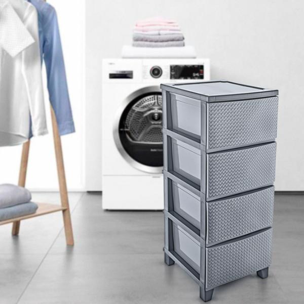Comodă Turan Smartware TRN-075 94 x 37 x 44.5/ Plastic/ Antracit photo 3