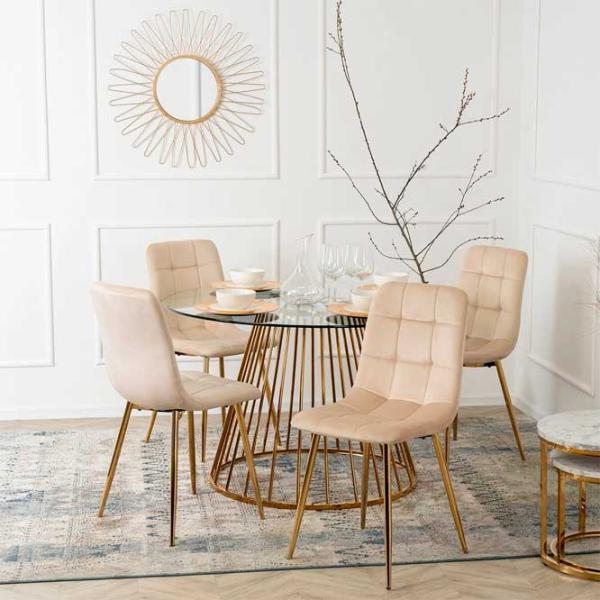 Scaun de bucătărie Mebel Elite York Velur/ Cream Gold photo 5 Scaun de bucătărie Mebel Elite York Velur/ Cream Gold photo 5