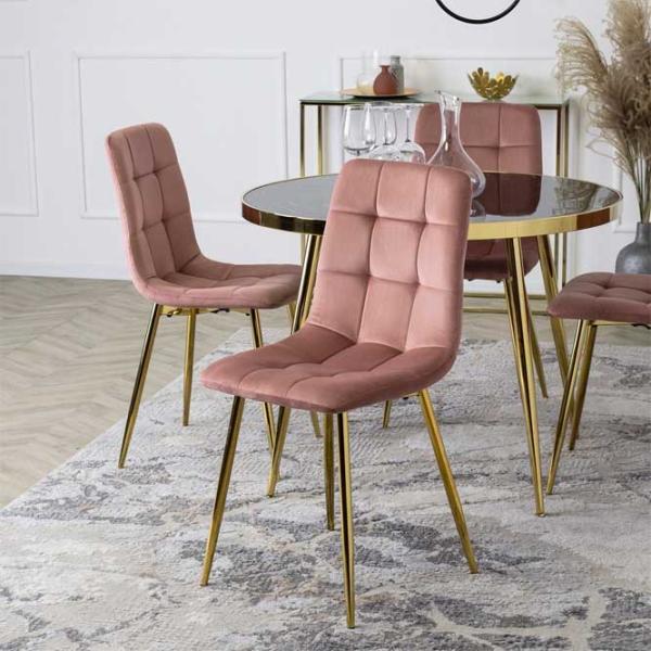 Scaun de bucătărie Mebel Elite York Velur/ Pink Gold photo 5 Scaun de bucătărie Mebel Elite York Velur/ Pink Gold photo 5