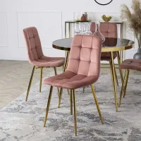 Кухонный стул Mebel Elite York Велюр/ Pink Золотой photo 5