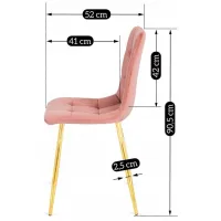 Кухонный стул Mebel Elite York Велюр/ Pink Золотой photo 6