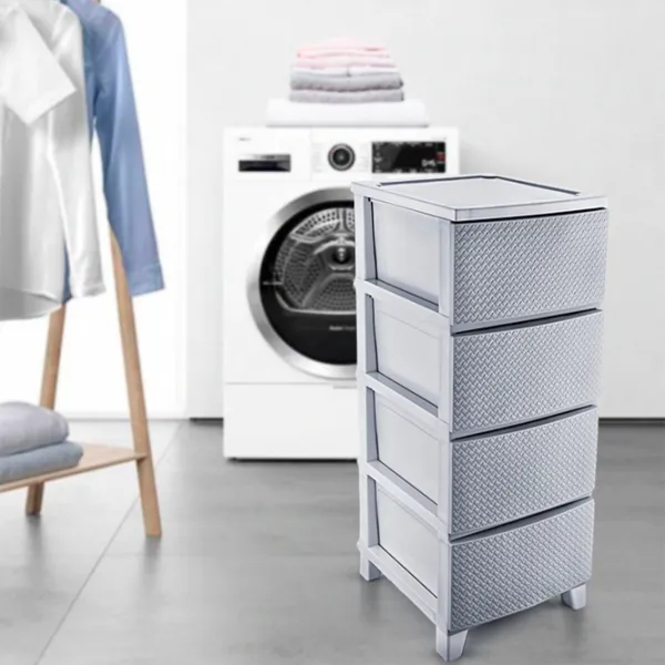 Comodă Turan Smartware TRN-075 94 x 37 x 44.5/ Plastic/ Metallic Grey photo 3