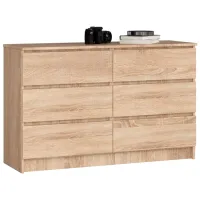 Comodă Akord K120 6SZ 77 x 120 x 40/ LPAL/ Stejar Sonoma