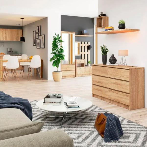 Comodă Akord K120 6SZ 77 x 120 x 40/ LPAL/ Stejar Sonoma photo 3 Comodă Akord K120 6SZ 77 x 120 x 40/ LPAL/ Stejar Sonoma photo 3