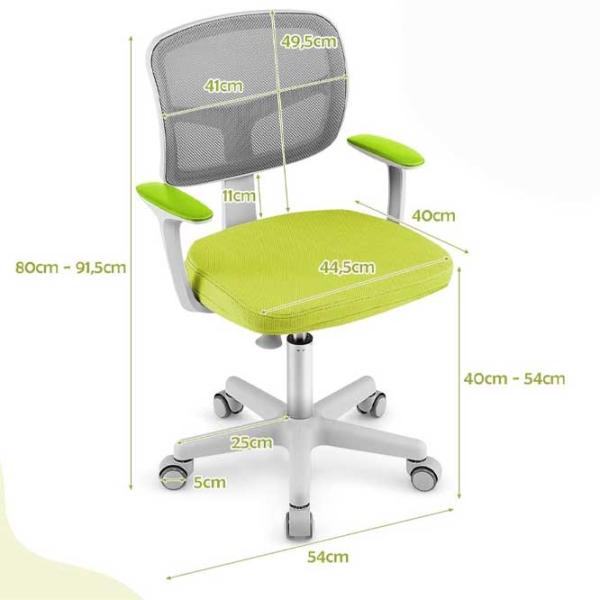 Офисное кресло Costway HY10252GN Акриловая сетка/ Green Серый photo 5 Офисное кресло Costway HY10252GN Акриловая сетка/ Green Серый photo 5