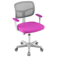 Fotoliu de birou Costway HY10252ZS Plasă acrilică/ Violet Gray