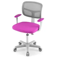 Fotoliu de birou Costway HY10252ZS Plasă acrilică/ Violet Gray photo 3