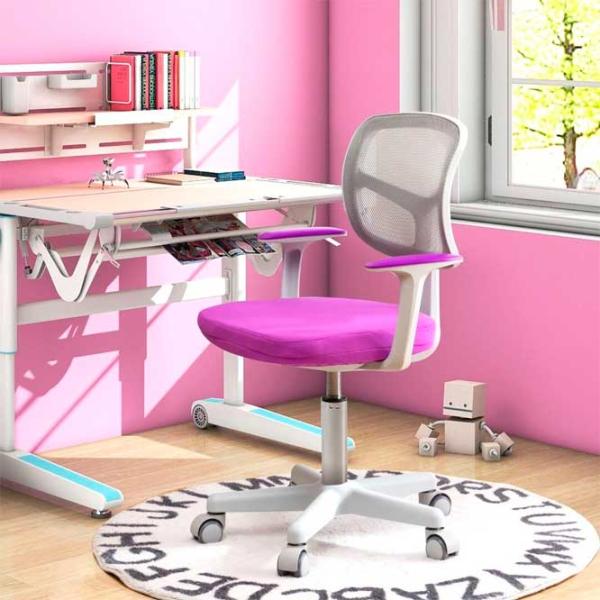 Офисное кресло Costway HY10252ZS Акриловая сетка/ Фиолетовый Серый photo 4 Офисное кресло Costway HY10252ZS Акриловая сетка/ Фиолетовый Серый photo 4