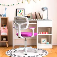 Fotoliu de birou Costway HY10252ZS Plasă acrilică/ Violet Gray photo 5