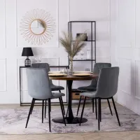 Scaun de bucătărie Mebel Elite Robin Velur/ Gray Black photo 3