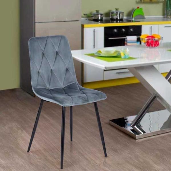 Scaun de bucătărie Mebel Elite Robin Velur/ Gray Black photo 4 Scaun de bucătărie Mebel Elite Robin Velur/ Gray Black photo 4