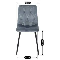 Scaun de bucătărie Mebel Elite Robin Velur/ Gray Black photo 5