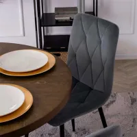 Scaun de bucătărie Mebel Elite Robin Velur/ Gray Black photo 6