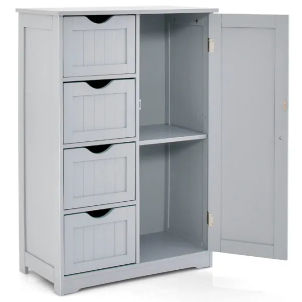 Комод Costway JV10995GR 82 x 56 x 30см/ МДФ/ Серый photo 2