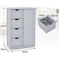 Comodă Costway JV10995GR 82 x 56 x 30/ MDF/ Gray photo 5