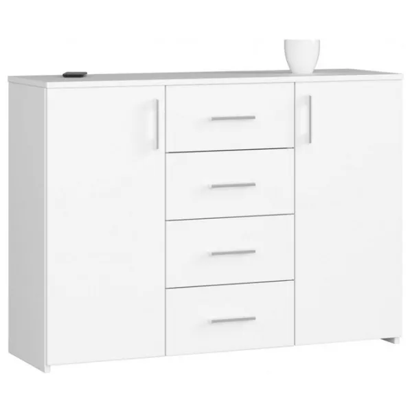 Комод Akord K45 80 x 110 x 35см/ Шпон/ Белый photo 1