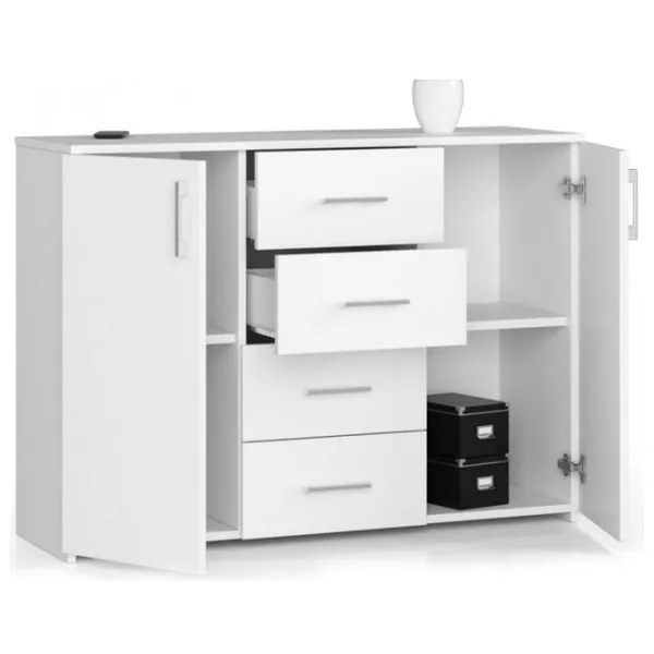 Комод Akord K45 80 x 110 x 35см/ Шпон/ Белый photo 2