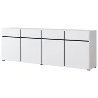 Comodă Helvetia Cross 4D4S 78.3 x 225 x 40/ Masiv/ Alb