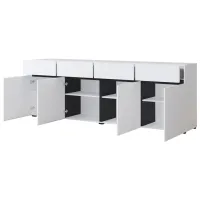Comodă Helvetia Cross 4D4S 78.3 x 225 x 40/ Masiv/ Alb photo 3