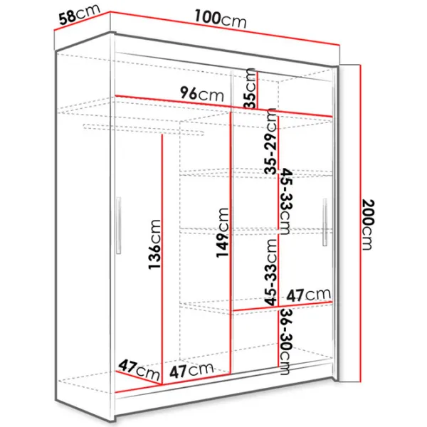 Dulap Space Meble Costa VI 58 x 100 x 200 / PAL / Chocolate photo 4