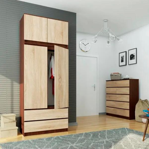 Dulap Akord S90 2D2SZ 90 x 51 x 234 / PAL / Stejar Sonoma photo 3