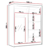 Dulap Space Meble Flavio III 58 x 150 x 200 / PAL / Cashmere photo 4