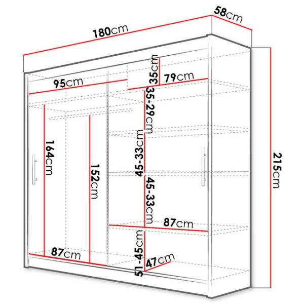 Dulap Space Meble Bega III 58 x 180 x 215 / PAL / Chocolate photo 4