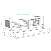 Детская кровать BMS Group Kubus 80 x 160 см/ Массив/ Графитовый photo 3