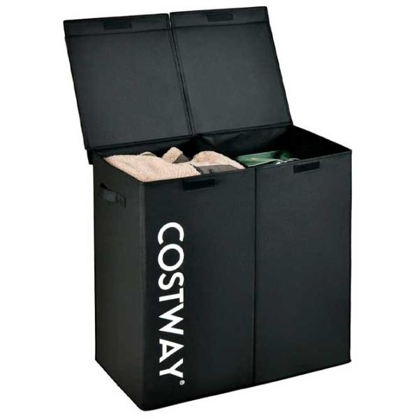 Coș pentru rufe Costway JV10787BK 105 l/ MDF/ Black photo 1