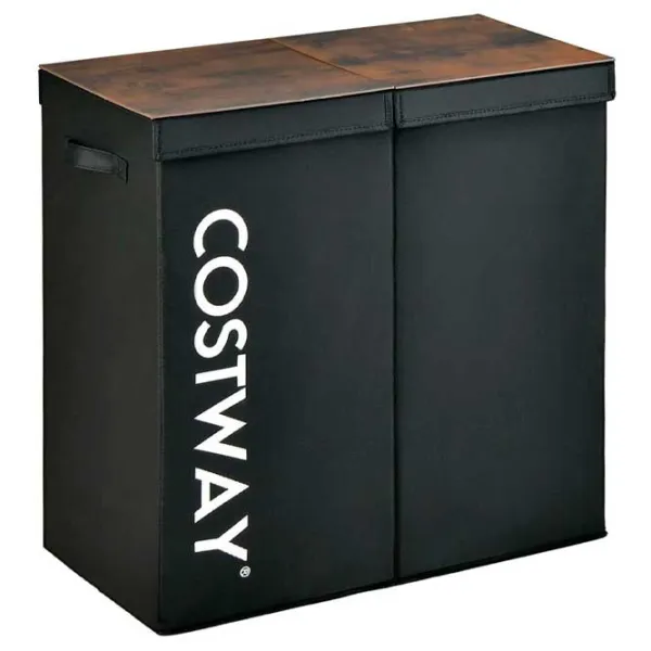 Coș pentru rufe Costway JV10787BK 105 l/ MDF/ Black photo 2