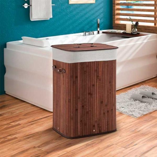 Coș pentru rufe Costway JZ10137CF 73 l/ Bambus/ Brown photo 2