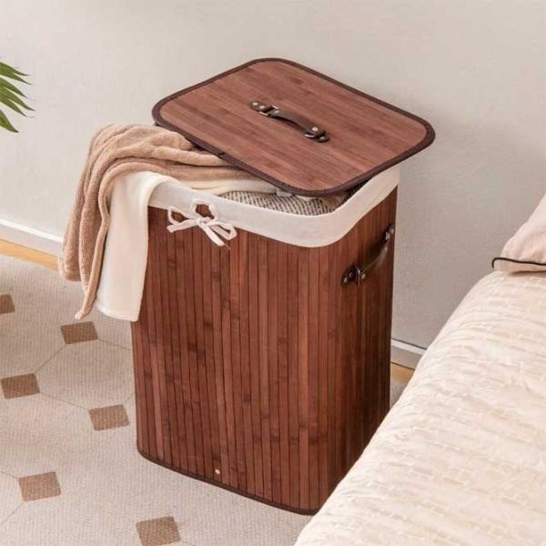 Coș pentru rufe Costway JZ10137CF 73 l/ Bambus/ Brown photo 3