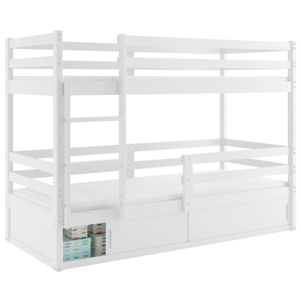 Pat pentru copii BMS Group Bingo 80 x 190 cm/ Masiv/ White photo 1