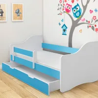 Pat pentru copii ACMA Meble Acma III Happy 80 x 160 cm/ PAL/ Blue photo 4