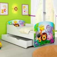 Pat pentru copii ACMA Meble Acma I Zoo 80 x 180 cm/ PAL/ White