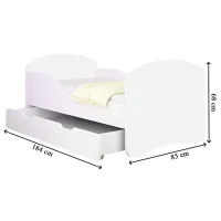 Детская кровать ACMA Meble Acma I Zoo 80 x 180 см/ ЛДСП/ White photo 2