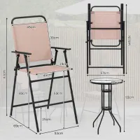 Set mobilă terasă Costway NP11357BE Metal/ Sticlă/ Stofă/ Beige photo 4